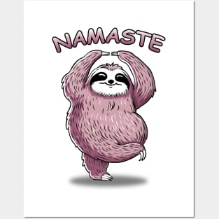 Funny Yoga Lover Sloth Posters and Art